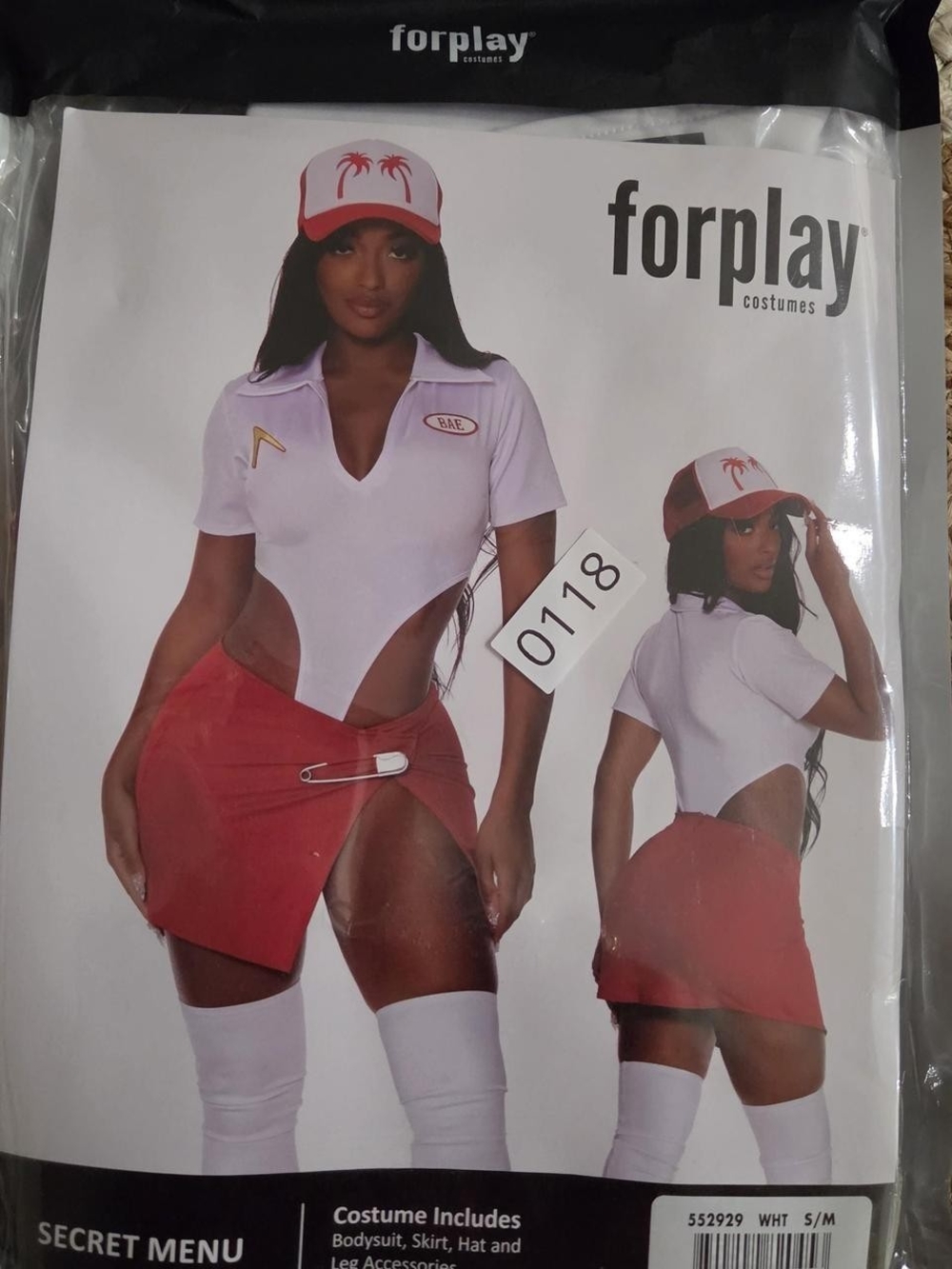 Forplay White and Red Cutout Skort Costume